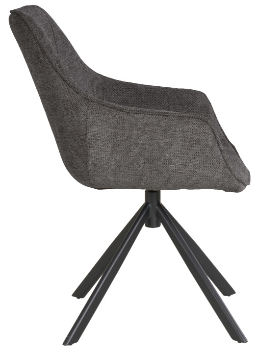 Indoormöbelset Diningsessel San Carlo Dark Grey & Tisch Avola Gestell Cross